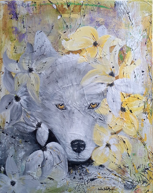 Painting of a wolf by Lidia Dale-Mesaros