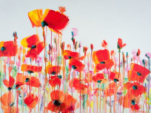 painting of a field of poppies