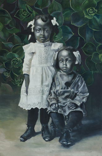 portrait of two young sisters