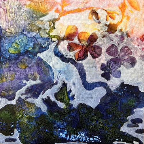 Nature-inspired mixed media painting