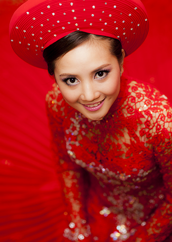 Photo of woman in red