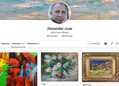 Artist profile on Jose Art Gallery platform