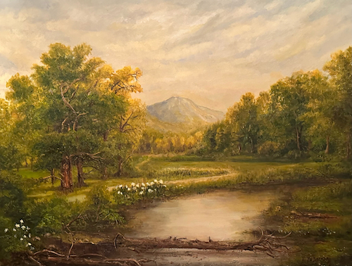 Oil painting of a landscape