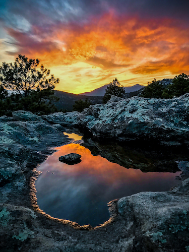 Fine art photograph of a fiery sunset