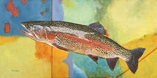 painting of a rainbow trout by Rachel Hurst