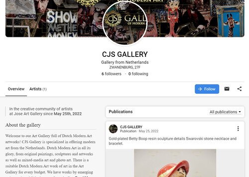 Art gallery profile on José Art Gallery