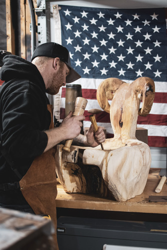 woodcarver at work