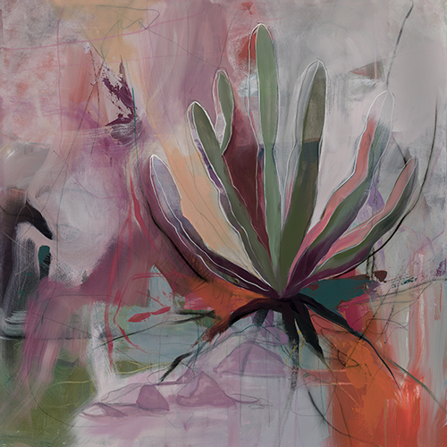 Agave plant abstract painting