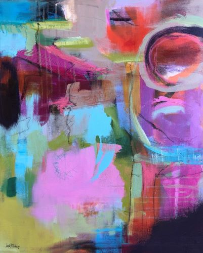 boldly colorful abstract painting