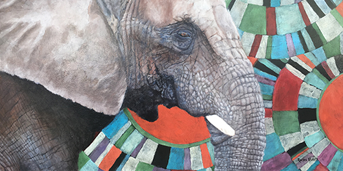 Painting of an elephant by Rachel Hurst