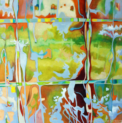 pintura al óleo abstracta colorida de Diane Sanborn