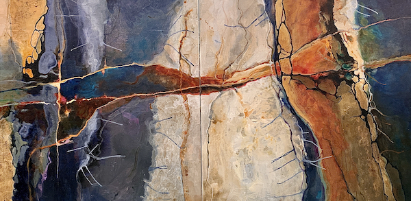 abstract diptych painting by Carol Nelson