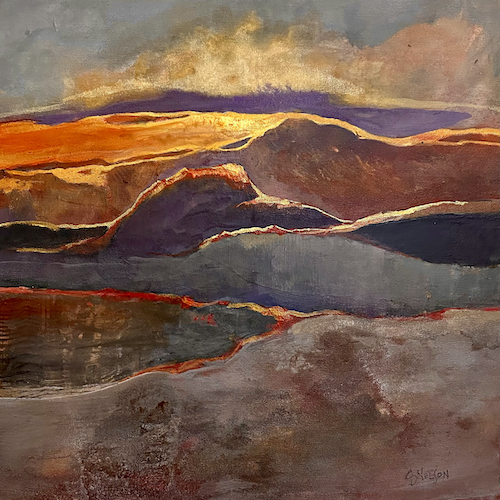 abstract sunset painting by Carol Nelson