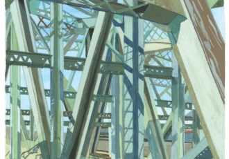 painting of subway infrastructure by Ellen Honigstock