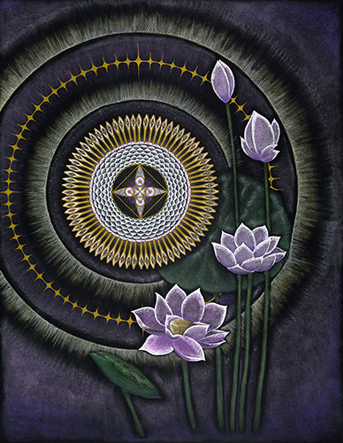 Mandala with Lotus flowers by Keiko Katsuta