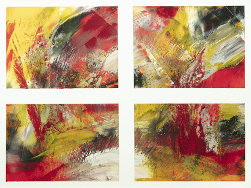Set of four abstract paintings by Ellen Woods