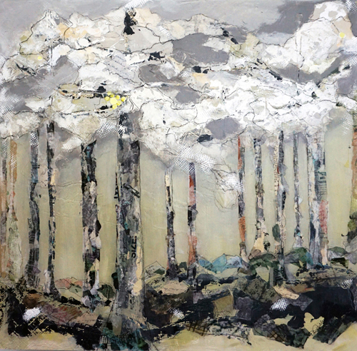 mixed media abstract landscape by artist Patricia Raible