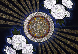 Mandala with peonies by Keiko Katsuta