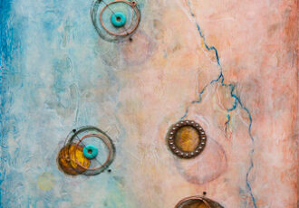 Ethereal encaustic abstract painting by France Benoit