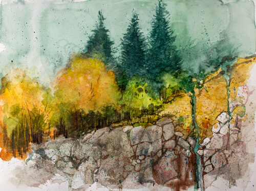 Forest landscape by watercolor artist Boyd Miles