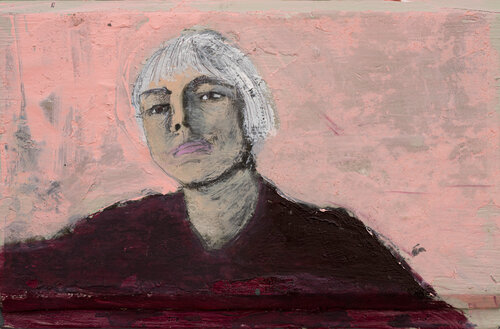 Portrait of a woman by mixed media artist Dobie Snowber