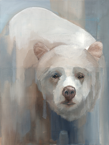 impressionist oil painting of a polar bear by Louise Montillio