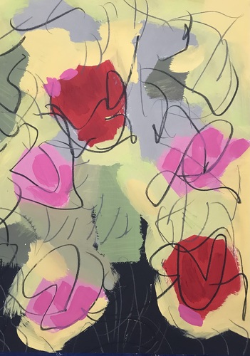 bold abstract floral painting