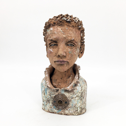 Figurative ceramic sculpture by artist Mary Means