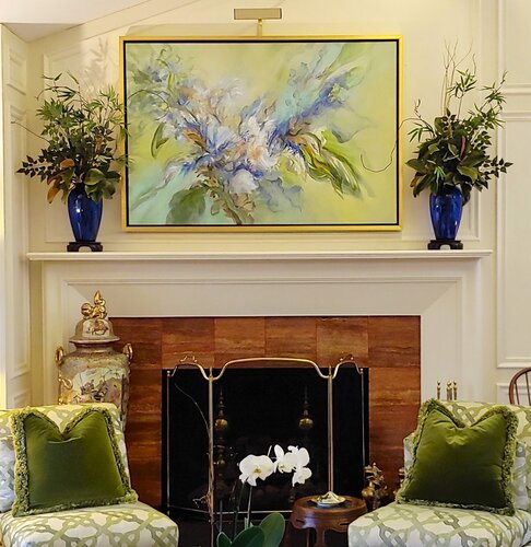 Floral painting installed by Ellen Hathaway