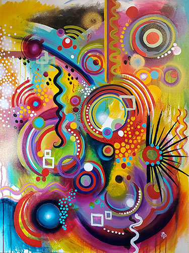 vibrant abstract painting by Jennifer Holstrom