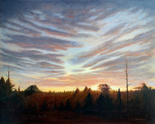 Oil painting of a sunset by Sherry Mason
