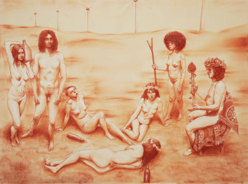 Drawing of a bacchanalia by Paul Watson