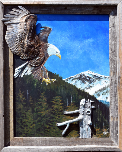 3D painting of a bald eagle by Gregory Peters