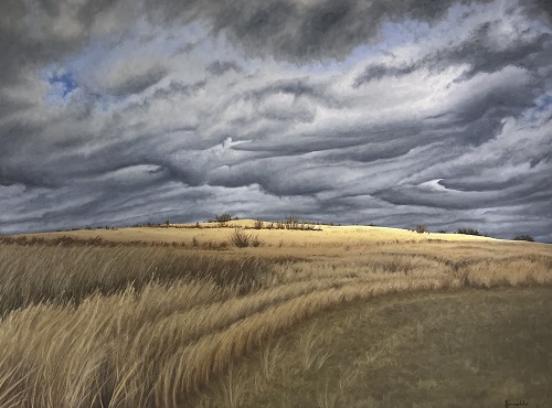 Rural landscape oil painting