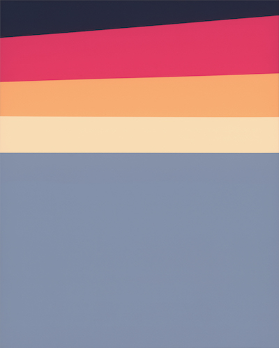 Minimalist painting of a Provincetown sunset by Ingrid Ludt