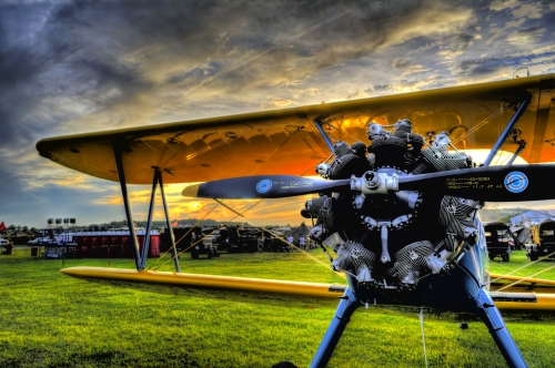 Fine art photo airplane and sunset by Nathan DePue