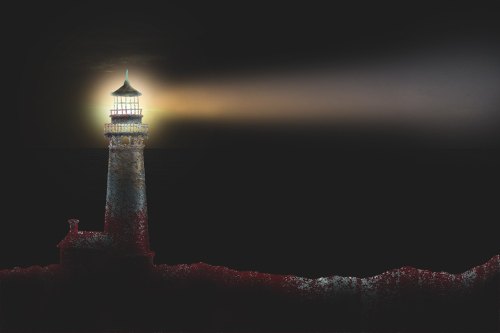 lighthouse digital drawing by Vanessa Conroy