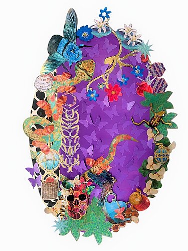 mixed media 3D nature collage