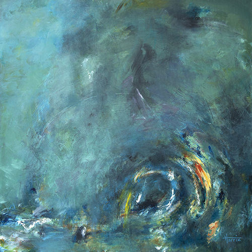 energetic abstract painting by Harrie Handler