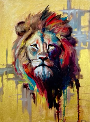 lion painting by artist Ying McLane