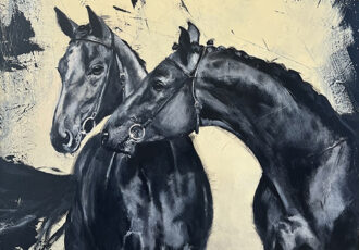 acrylic painting of two horses by Mary Luttrell