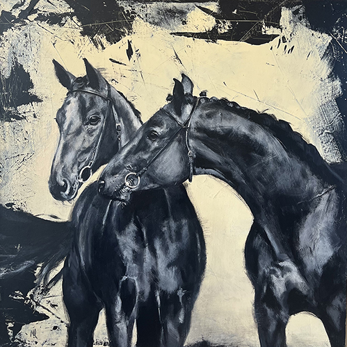 acrylic painting of two horses by Mary Luttrell