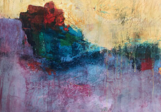 colorful abstract landscape by artist Roann Mathias