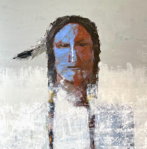 painting of a Native American by Ruth Andre