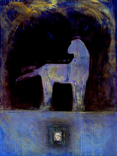 Ephemeral painting of a horse by Joan Burger Siem