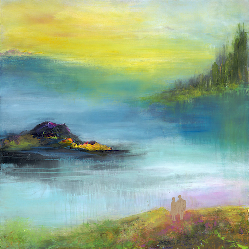 softly ethereal abstract landscape painting