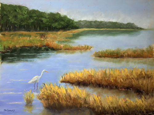 Wetlands landscape in pastel by Bill McCauley