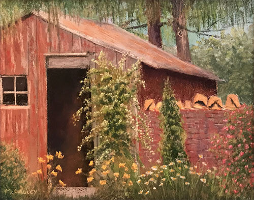 Landscape with barn by pastel artist Bill McCauley