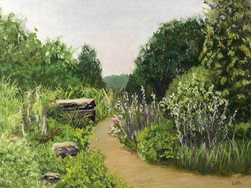pastel landscape of a garden by Bill McCauley