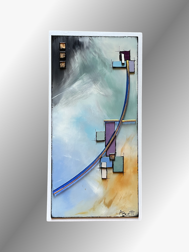 contemporary fused glass abstract art